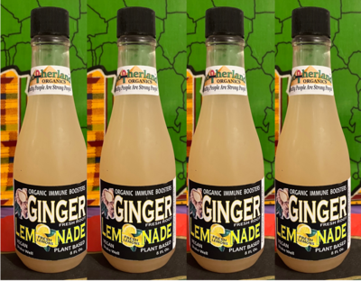 Ginger Lemonade Immune Boosters -  Organic Vegan Plant Based 8 Oz. 4 PACK - Special Price $2 Off