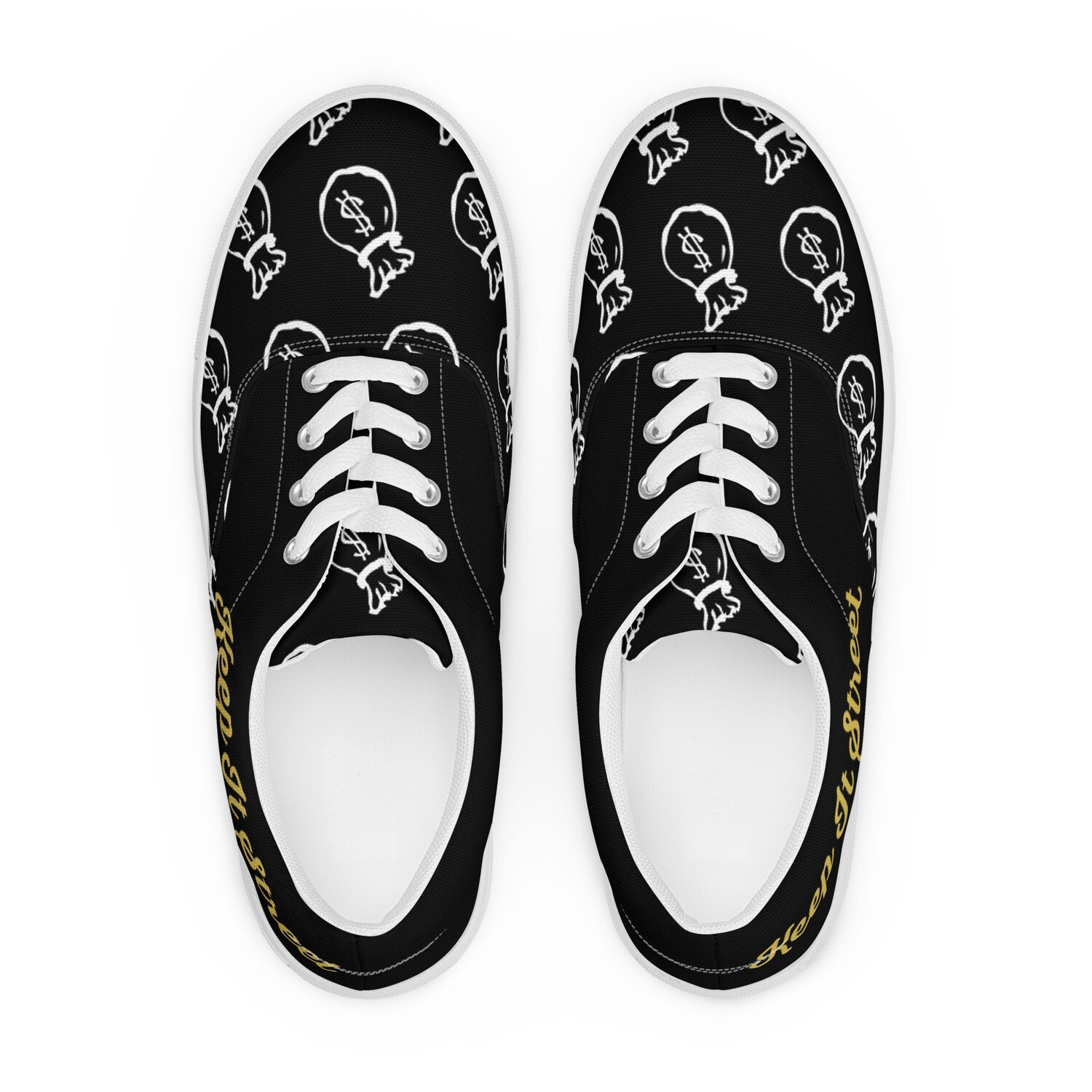 Men’s lace-up canvas money bag shoes