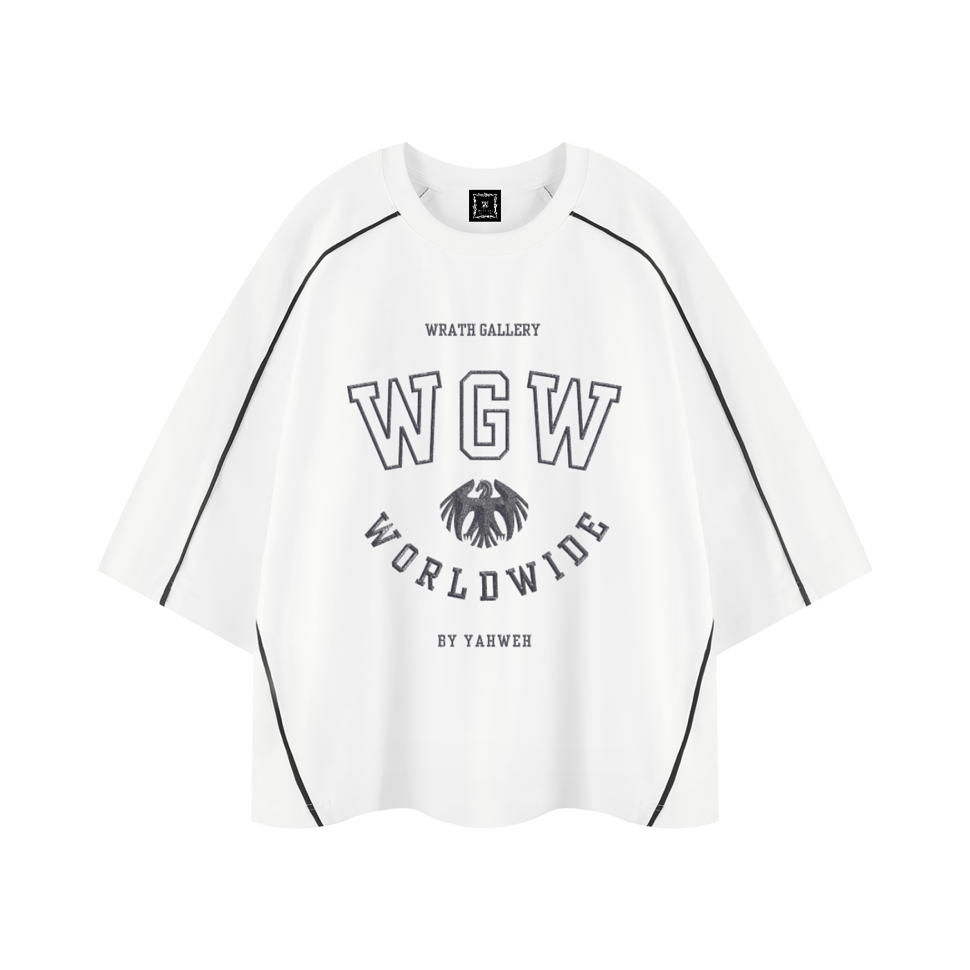 WGW Twin Medals - Boxy Piping White T-Shirt