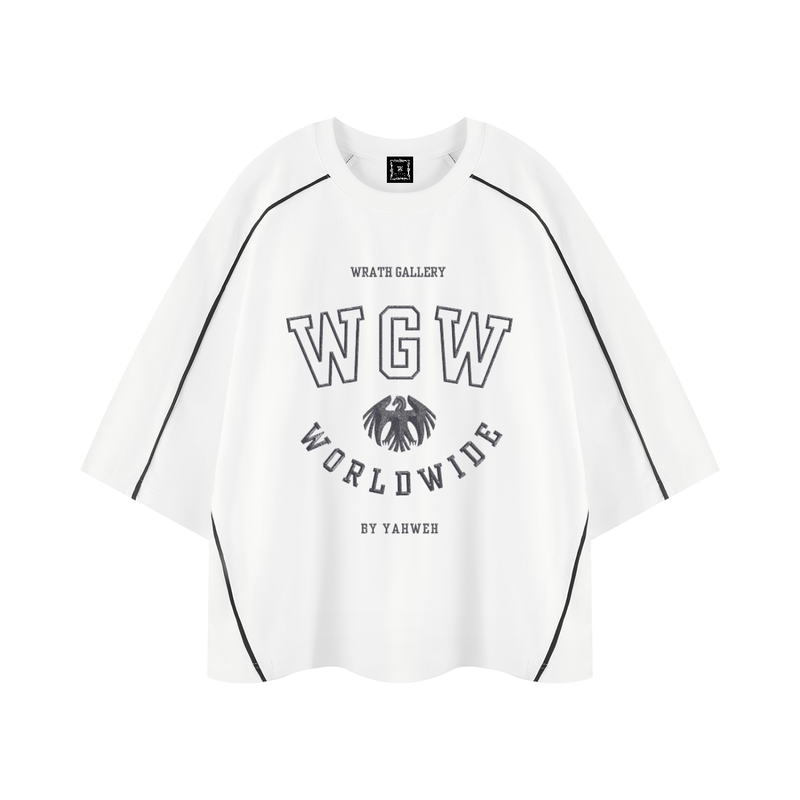 WGW Twin Medals - Boxy Piping White T-Shirt