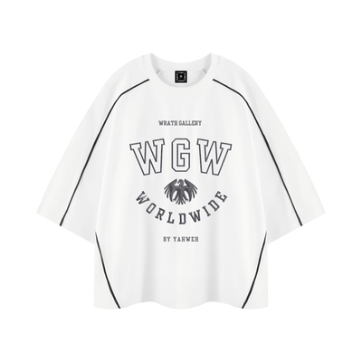 WGW Twin Medals - Boxy Piping White T-Shirt