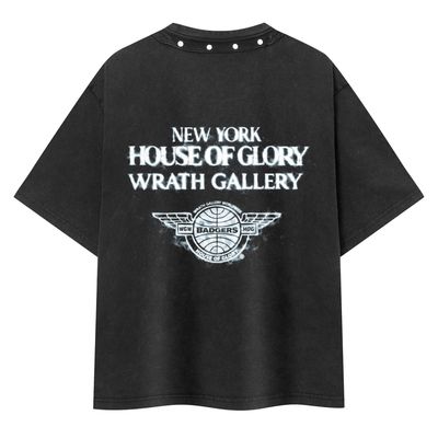"NY" HOUSE OF G - Washed Boxy Studded T-Shirt