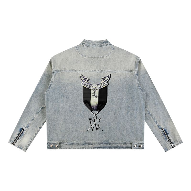 Badgers - Vintage Wash Zip Denim Jacket