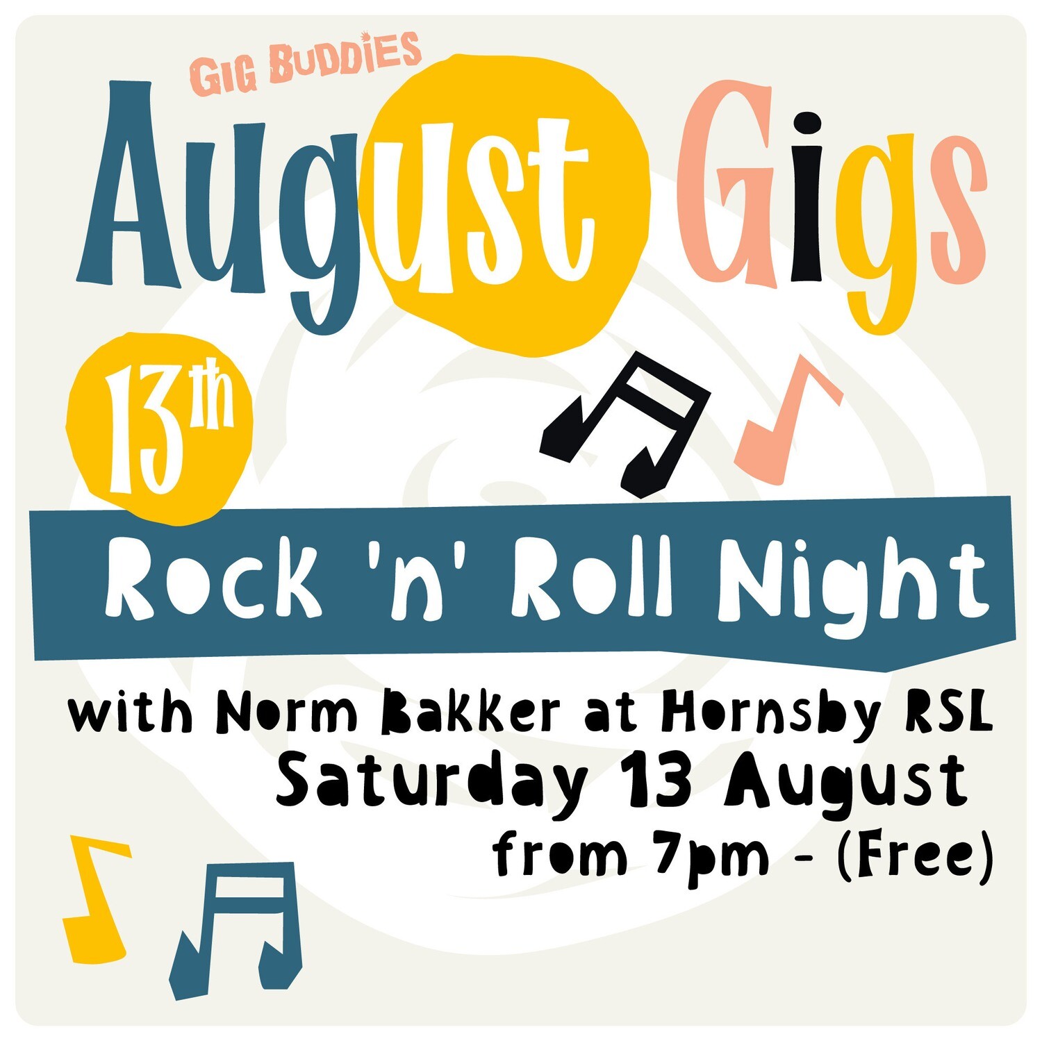 A night of classic rock ’n roll courtesy of Norm Bakker @ Hornsby RSL - Saturday 13 August