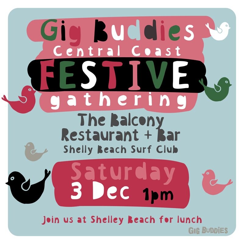 Gig Buddies Central Coast festive gathering @ The Balcony Restaurant & Bar, Shelly Beach Surf Club - Saturday 3 December