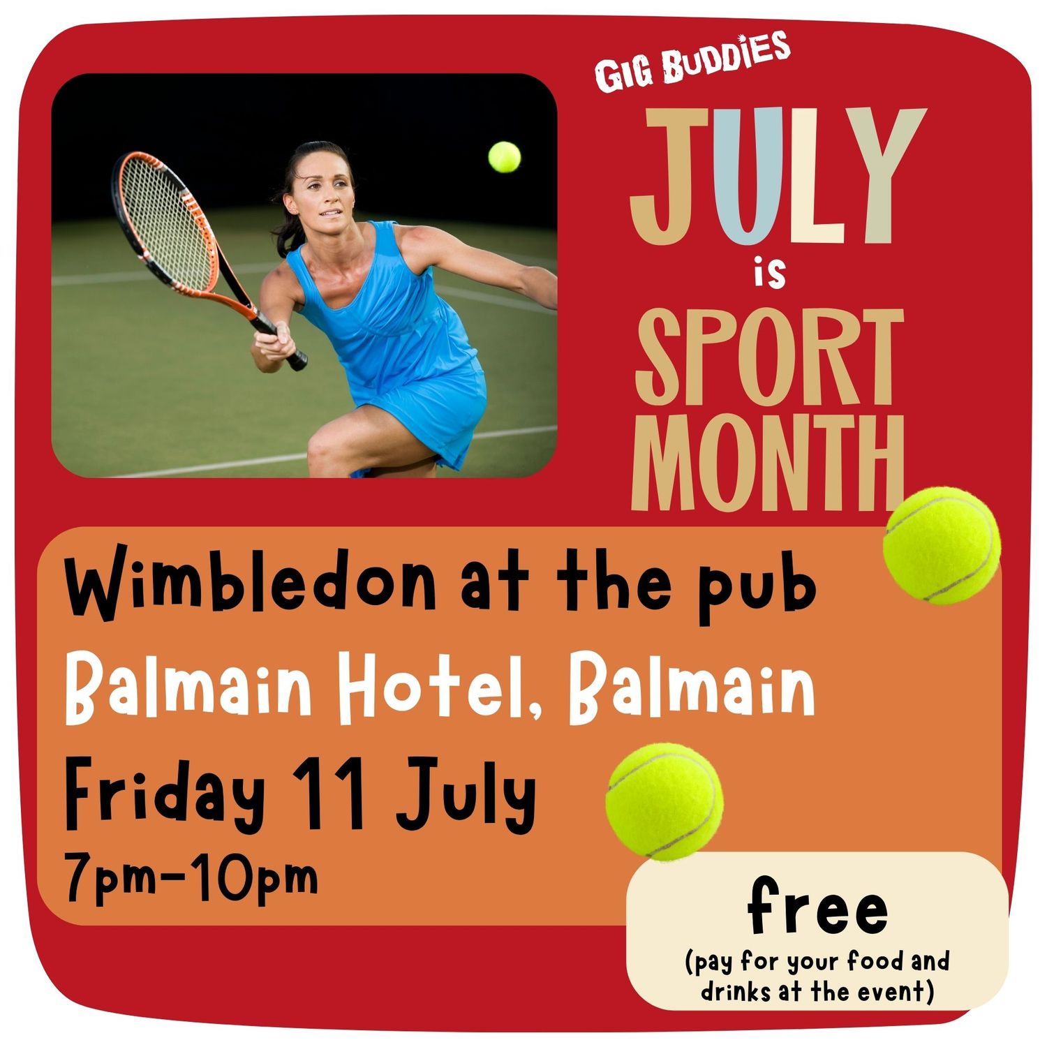 Wimbledon at the pub @ The Balmain Hotel, Balmain  - Friday 11 July