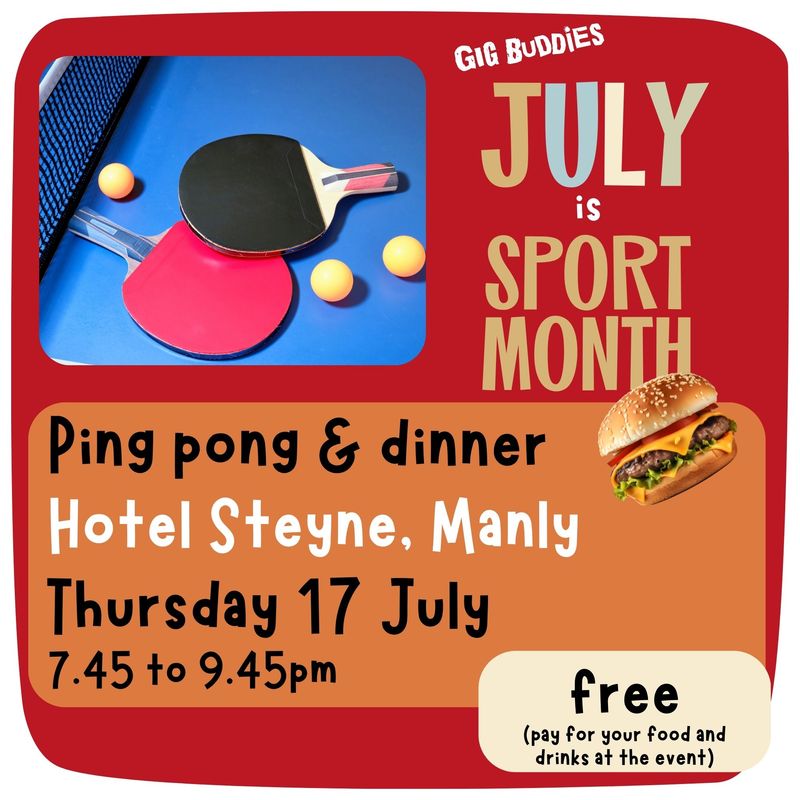 Ping pong and dinner @ Manly - Thursday 17 July
