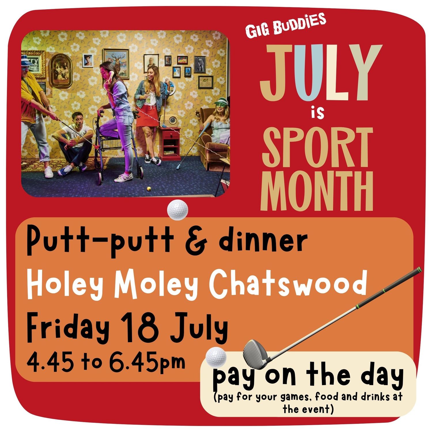 Putt-putt and dinner @ Holey Moley Chatswood - Friday 18 July