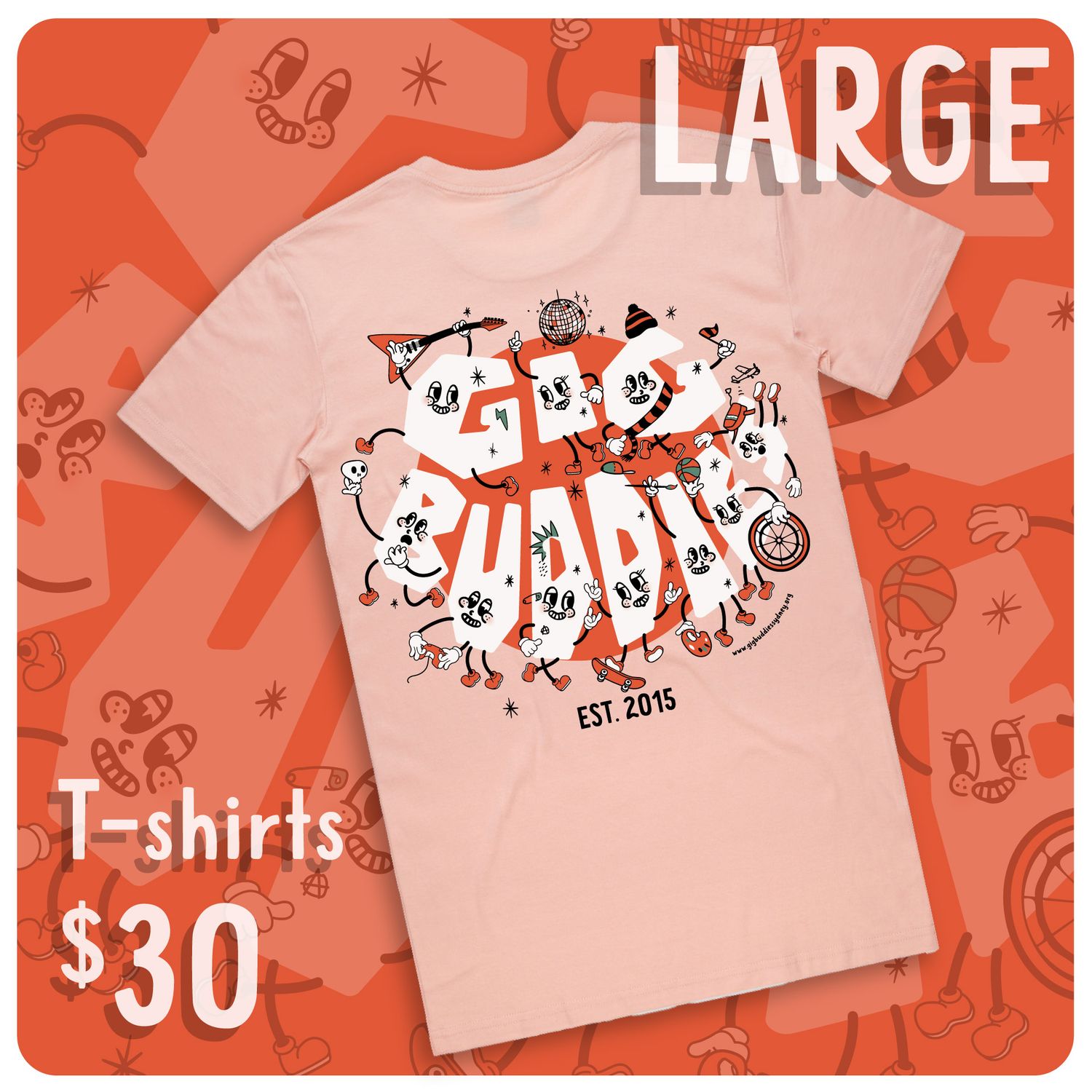 Pink Limited Edition T-SHIRT - Gig Buddies - LARGE