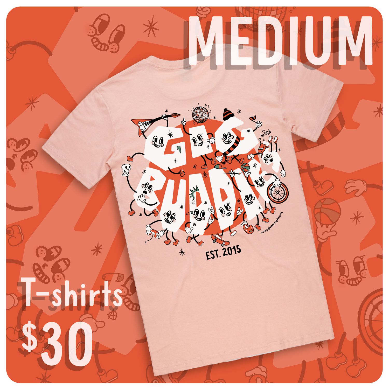 Pink Limited Edition T-SHIRT - Gig Buddies - MEDIUM