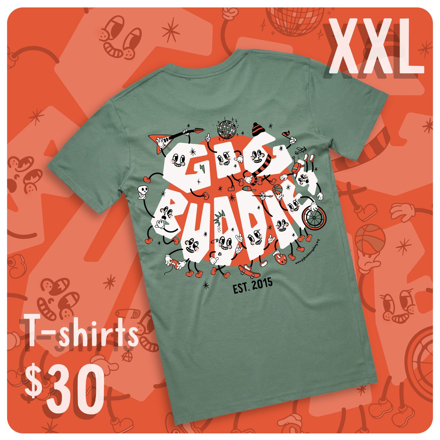 Sage Limited Edition T-SHIRT - Gig Buddies - XX LARGE