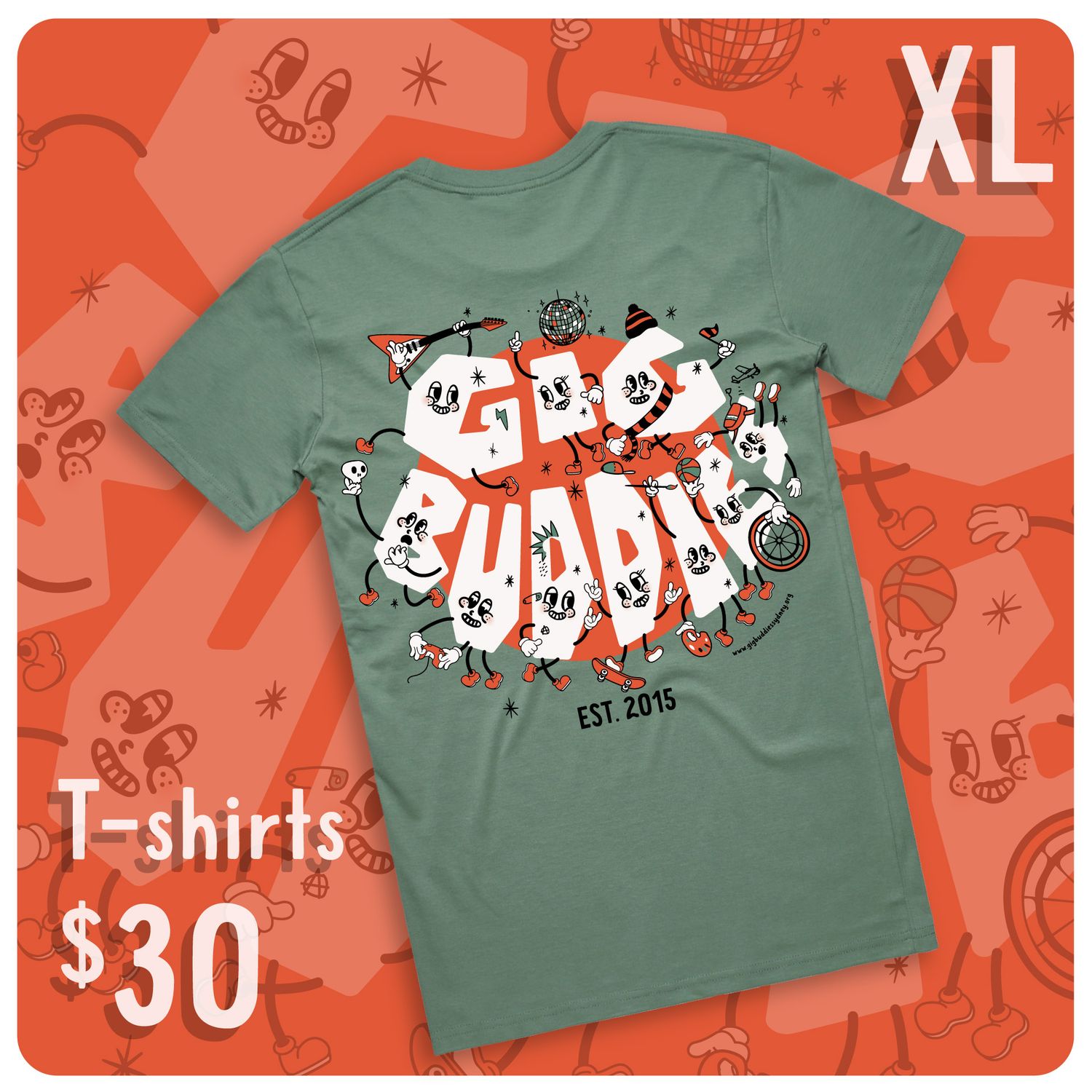 Sage Limited Edition T-SHIRT - Gig Buddies - EXTRA LARGE