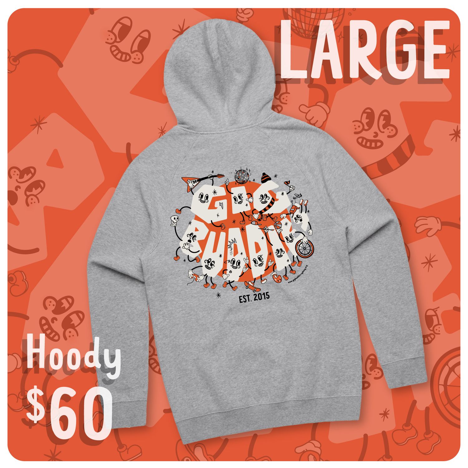 Grey Limited Edition Hoody - Gig Buddies - LARGE