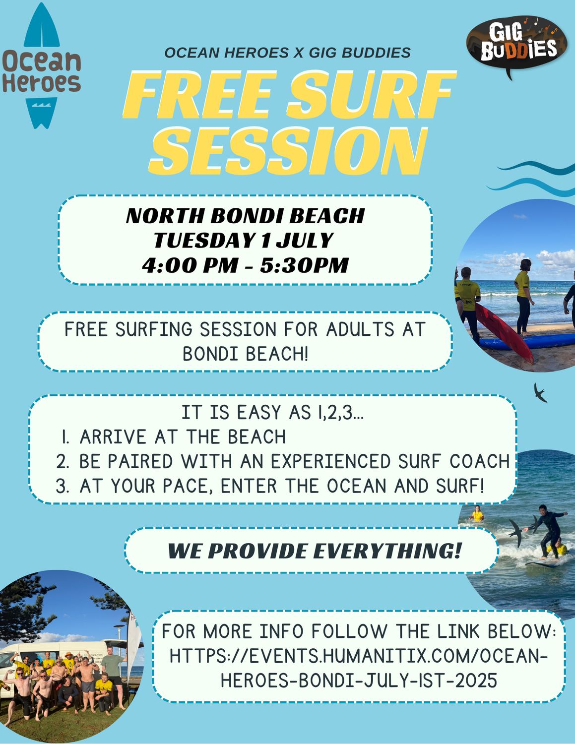 Surfing lesson @ North Bondi - Tuesday 1 July