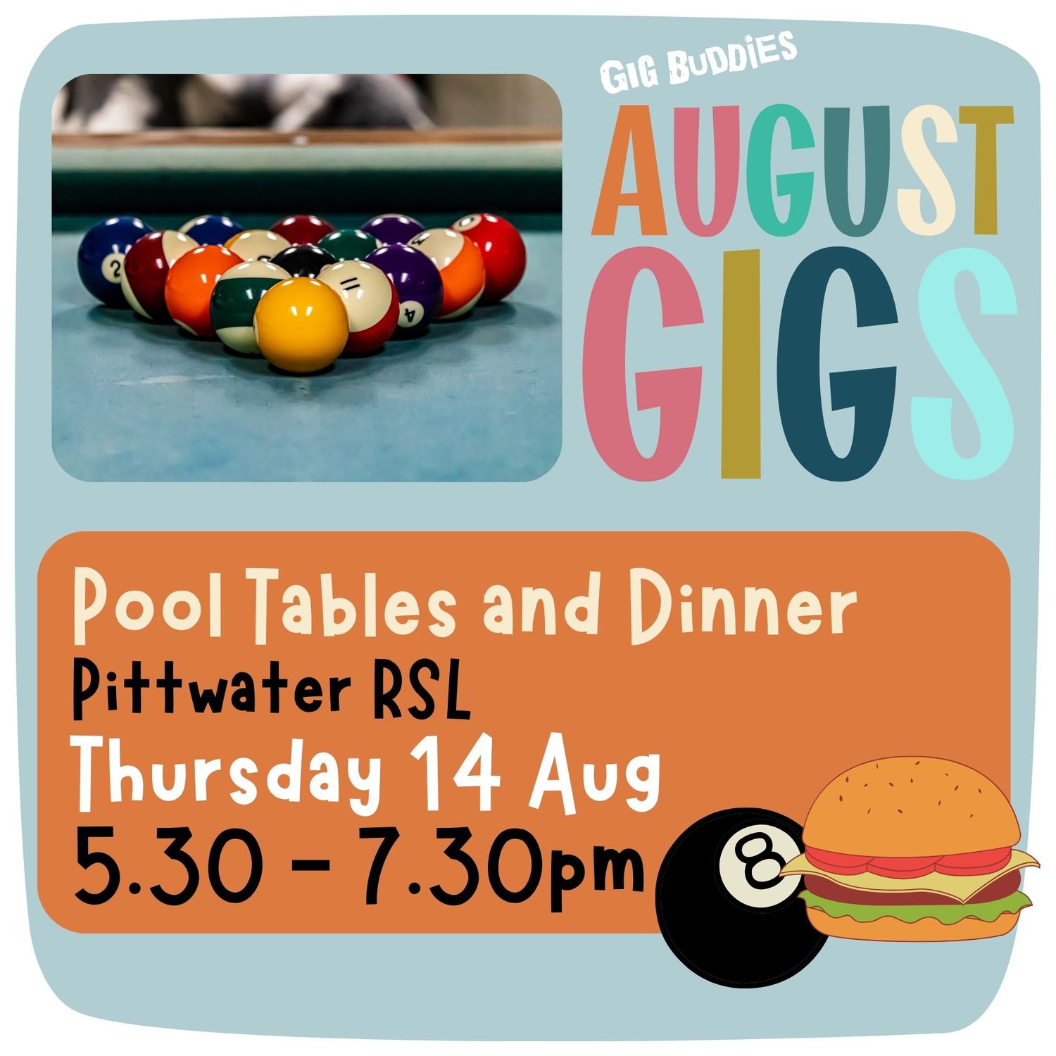 Pool tables and dinner @ Pittwater RSL - Thursday 14 August