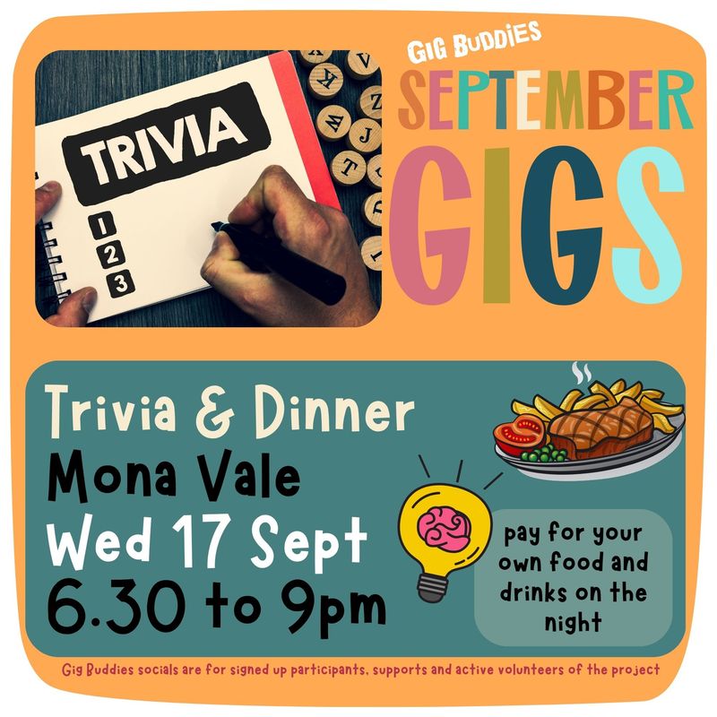 Trivia and dinner @ Mona Vale - Wednesday 17 September