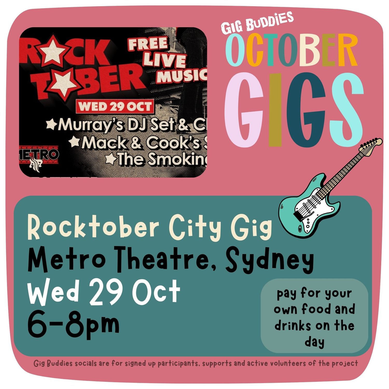 Live music - RockTober @ Metro Theatre, Sydney - Wednesday 29 October