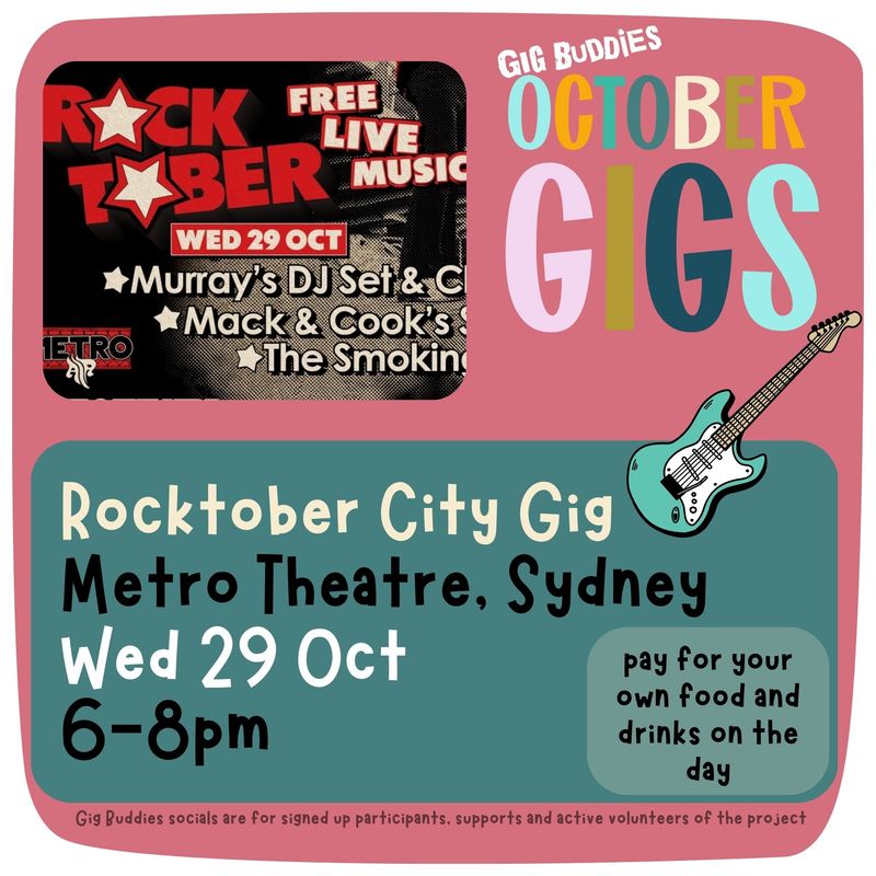 Live music - RockTober @ Metro Theatre, Sydney - Wednesday 29 October