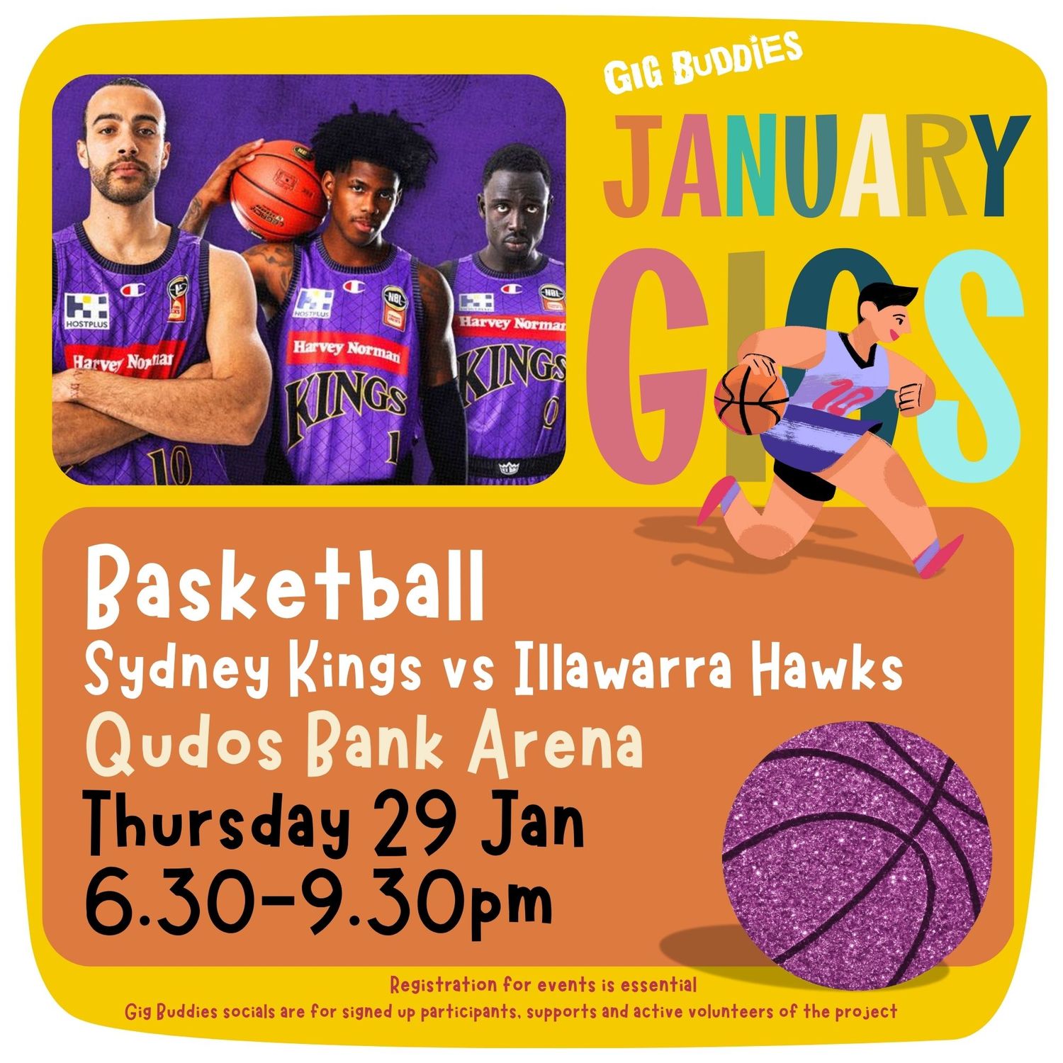 Basketball - Sydney Kings vs Illawarra Hawks @ Qudos Bank Arena - Thu 29 January