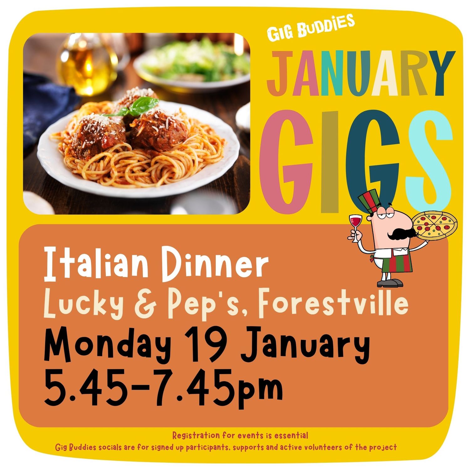 Italian dinner @ Forestville - Monday 19 January