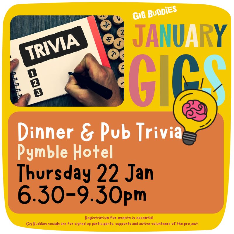 Dinner and pub trivia @ Pymble - Thursday 8 January