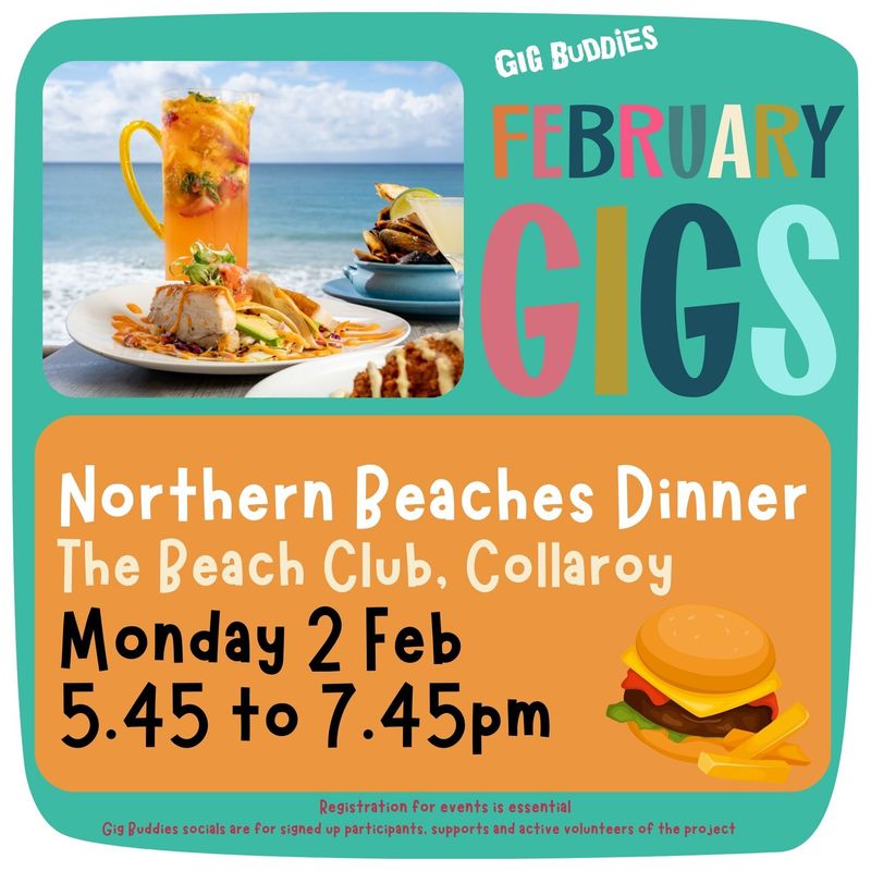 Dinner @ The Beach Club Collaroy - Monday 2 February