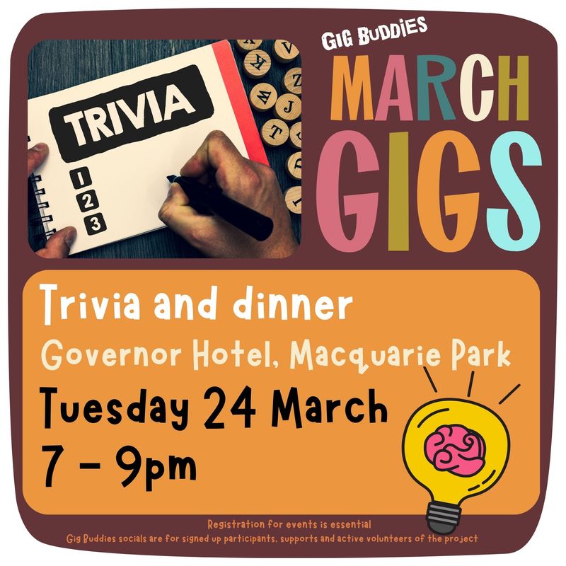 Trivia and dinner @ Macquarie Park - Tuesday 24 March