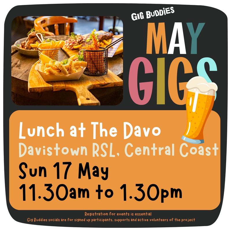 Lunch at The Davo (Davistown RSL) - Sunday 17 May
