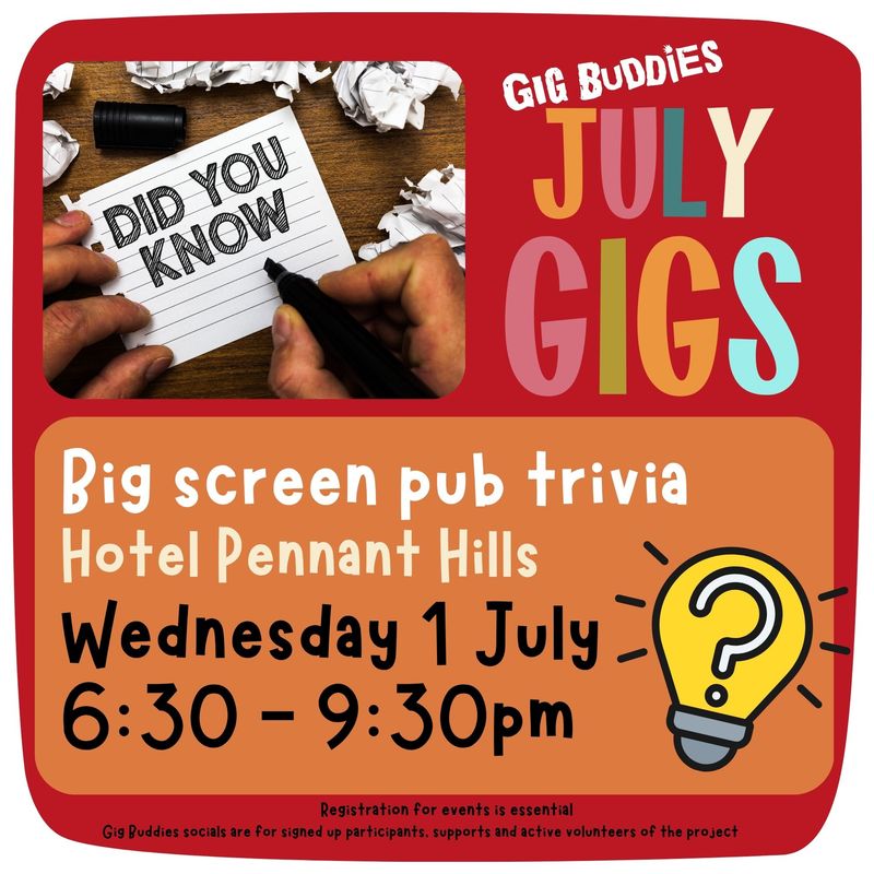 Big screen pub trivia @ Pennant Hills - Wednesday 1 July