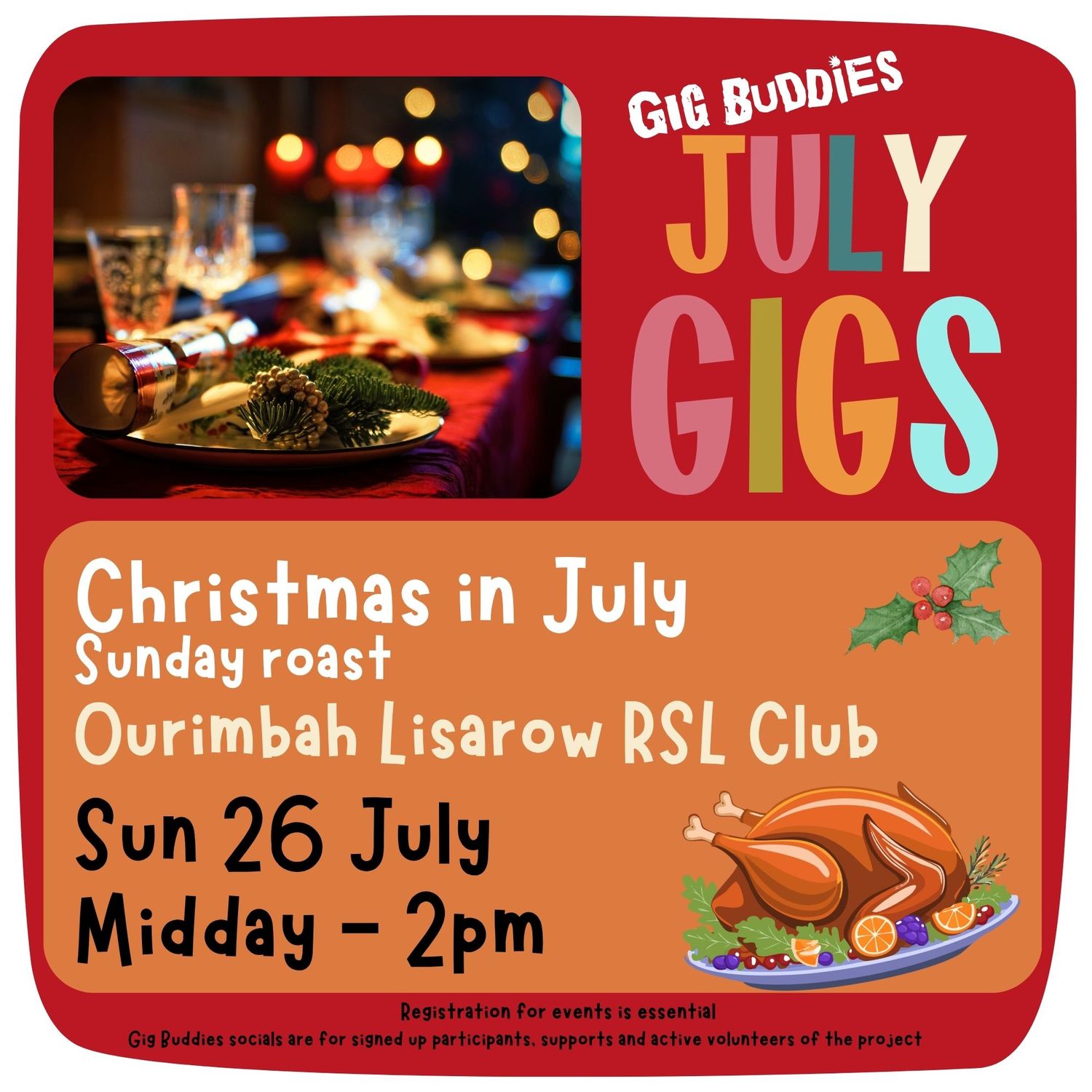 Christmas in July Sunday roast @ Ourimbah - Sunday 26 July