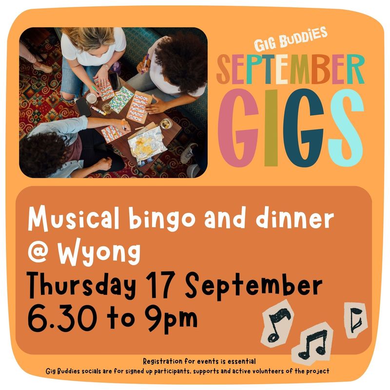 Musical bingo and dinner @ Wyong - Thursday 17 September