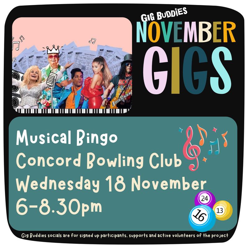 Musical Bingo @ Concord Bowling Club - Wednesday 18 November
