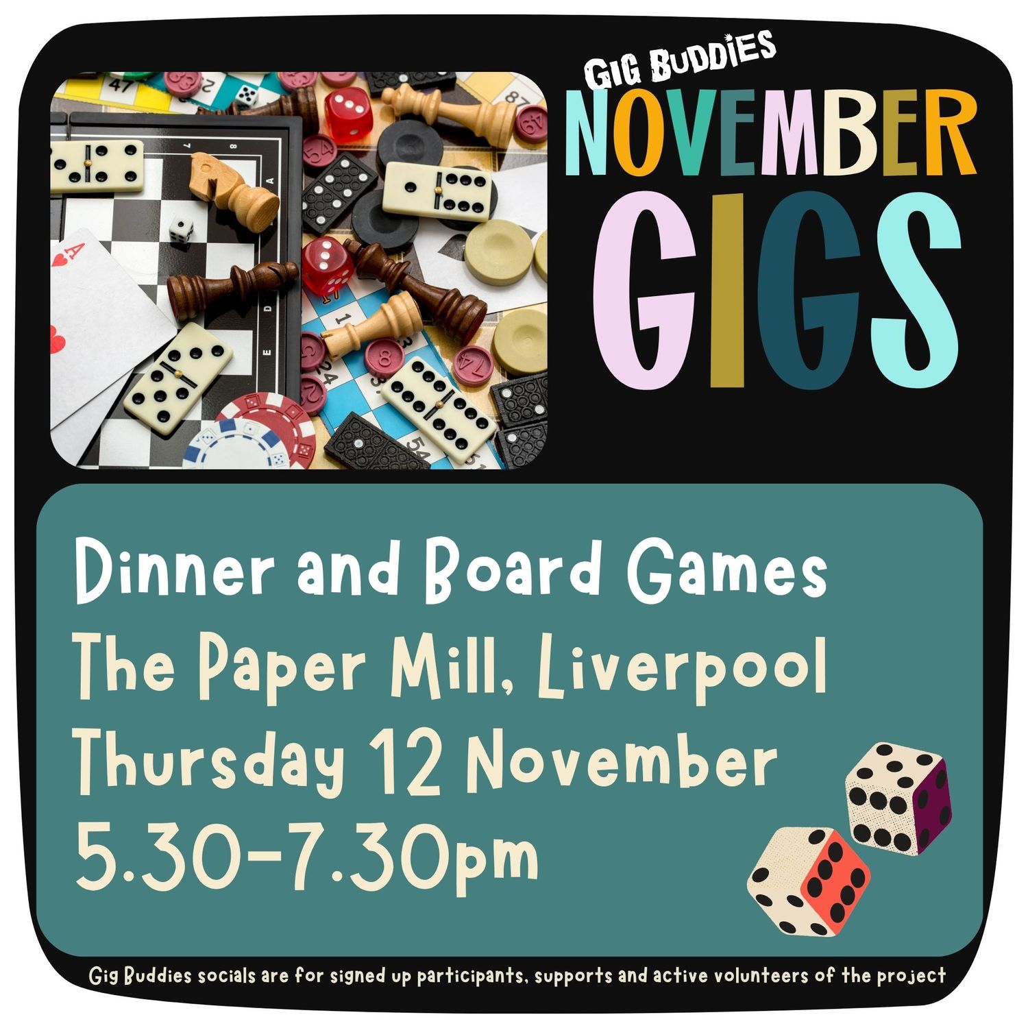 Dinner and Board Games @ The Paper Mill, Liverpool - Thursday 12 November
