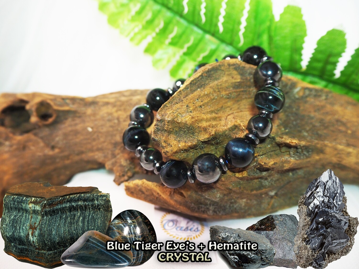 BLUE HAWK EYE MIX HEMATITE STONE / MATA HARIMAU BIRU DGN BATU LELEH