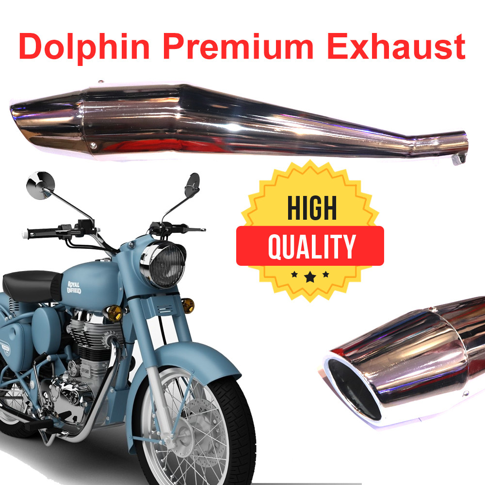 Dolphin Premium Ceramic Wool Exhaust for Royal Enfield Classic (Chrome)