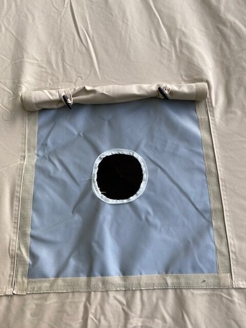Fireproof Canvas Tent Stove hole/flap. DIY installation kit.