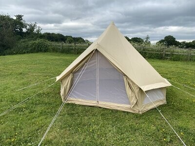 3m Ultimate cotton canvas 320gsm Bell Tent. Fire retardant to BS5852, No centre pole.