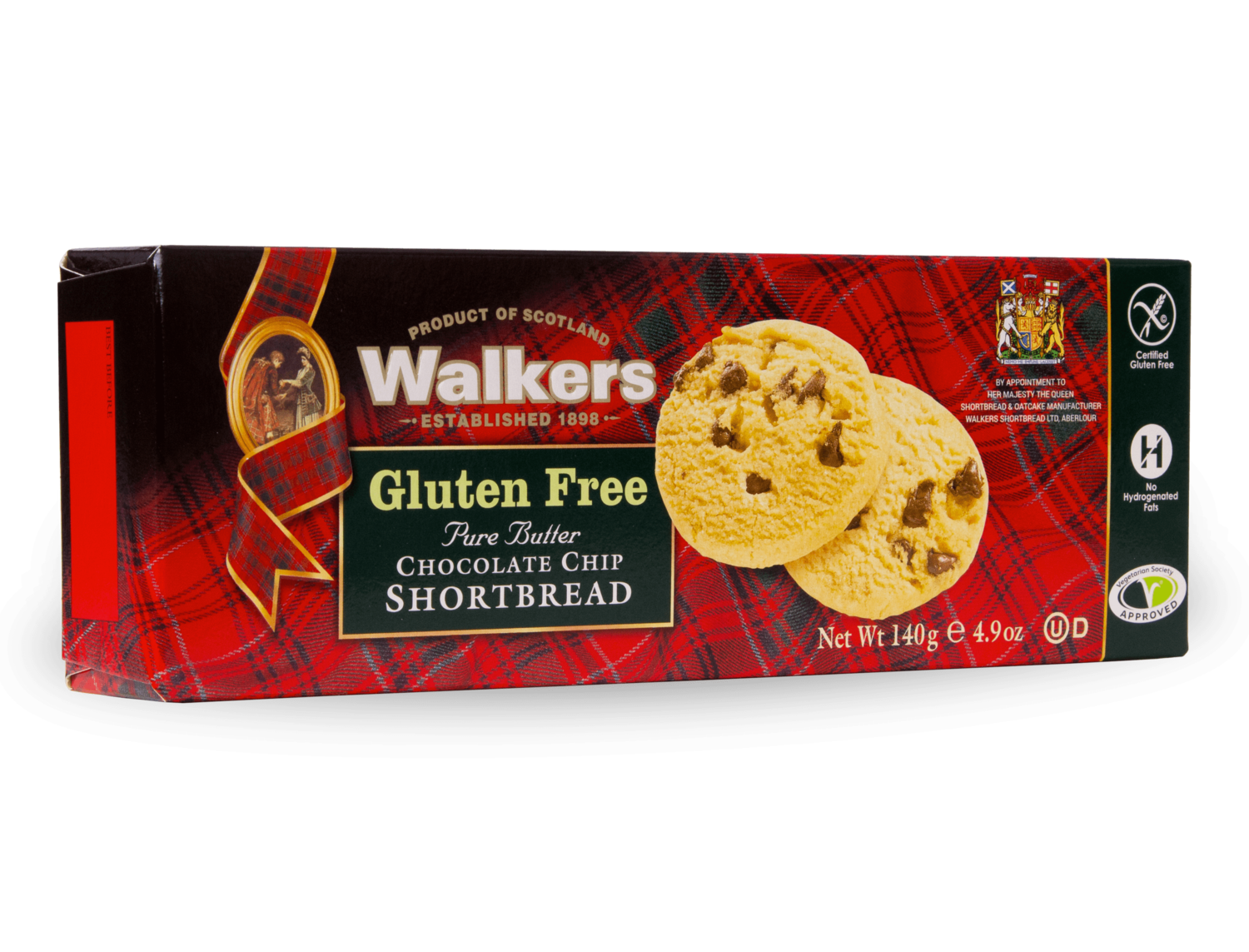 Walkers Gluten free Chocolate Chip shortbread 140 gr