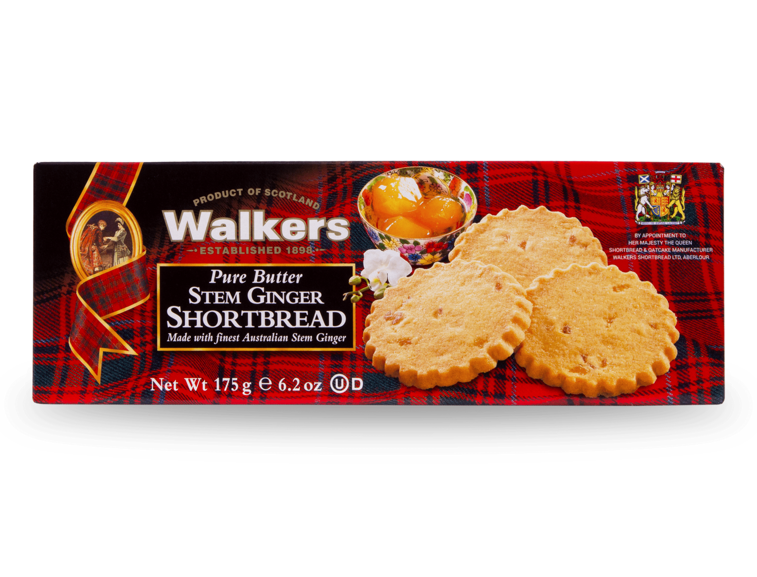Walkers Stem Ginger shortbread 175 gr