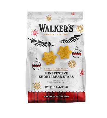 Walkers mini festive shortbread stars 125 gr