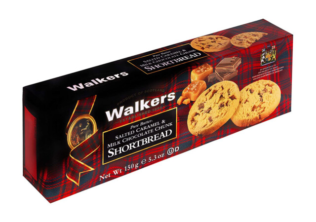 Walkers salted caramel & milk chocolate chunk shortbread 150 gr