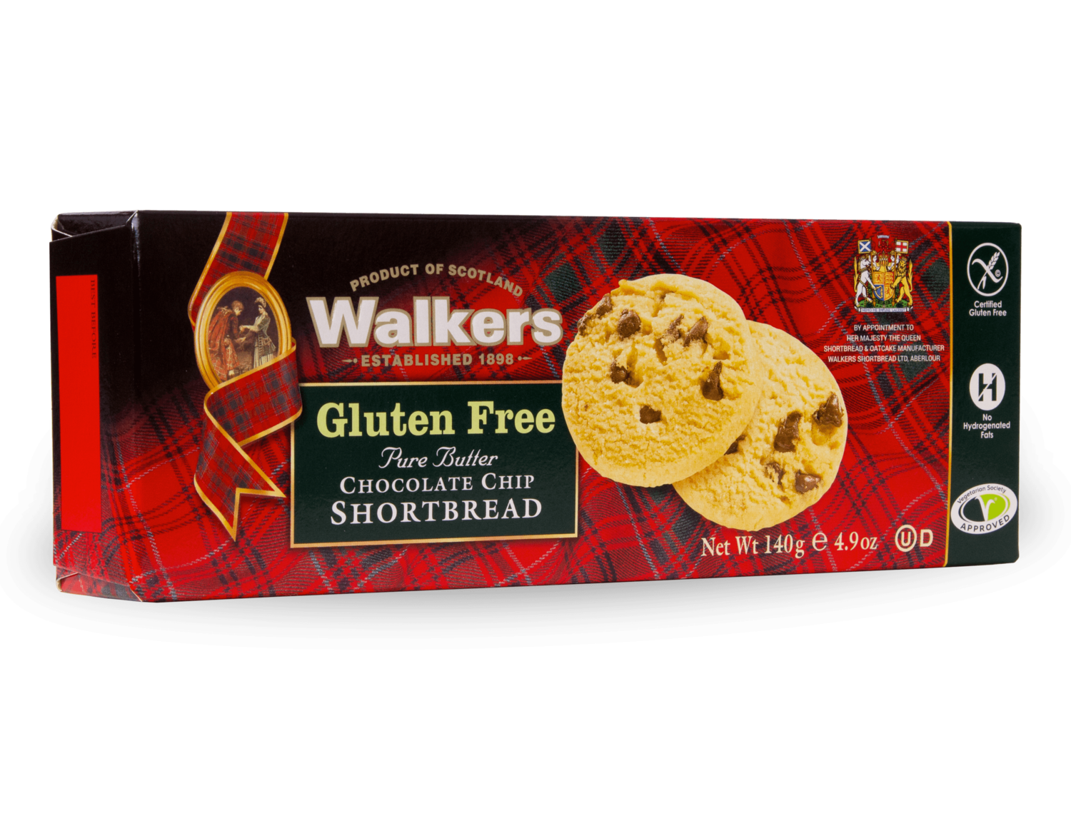 Walkers GLUTENFREE Chocolate Chip Shortbread 140GR Walkers GLUTENFREE Chocolate Chip Shortbread 140GR