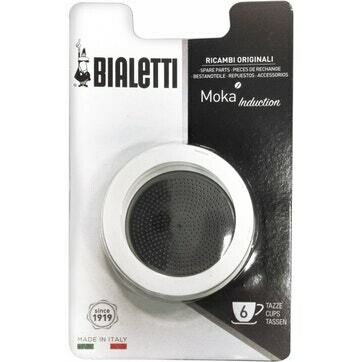Bialetti Moka induction 3 ringen en filter Bialetti Moka induction 3 ringen en filter, Kies Maat: 3 tas