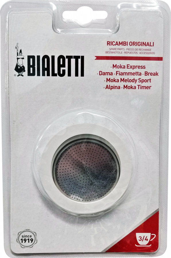 Bialetti Moka Express 3 ringen en filter Bialetti Moka Express 3 ringen en filter, Kies Maat: 3/4 tas