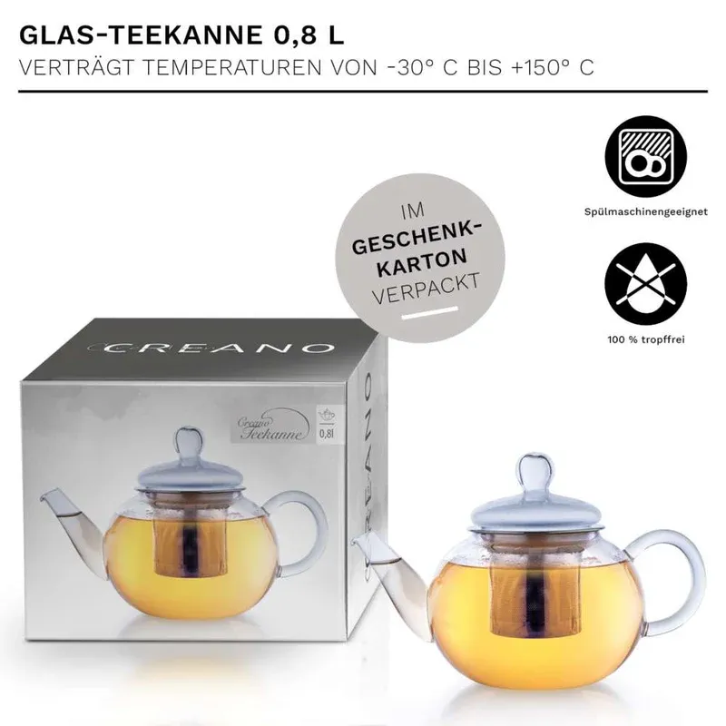 Creano Glazen theepot 800 ml