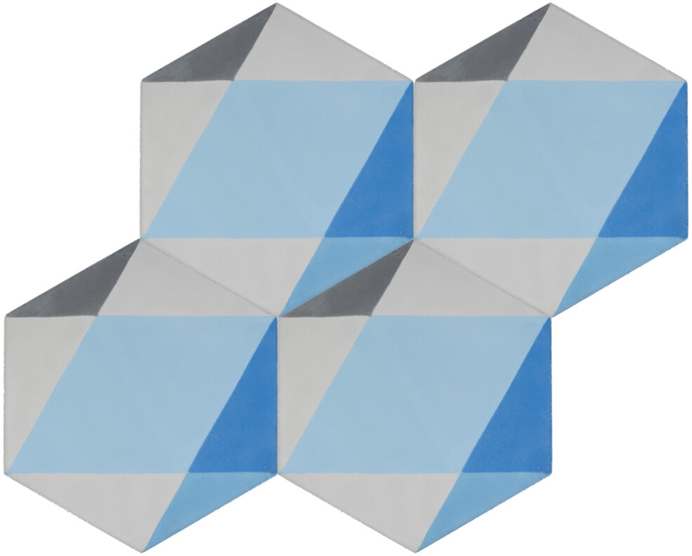 Zementfliese BLU B
