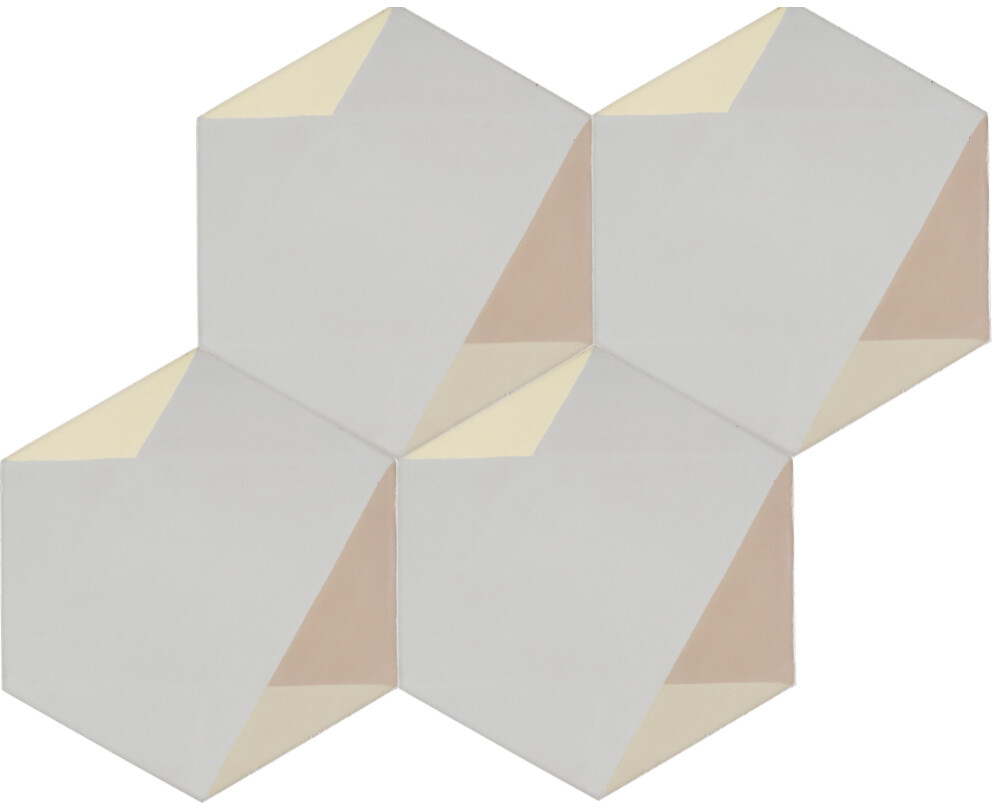 Zementfliese WHITE D