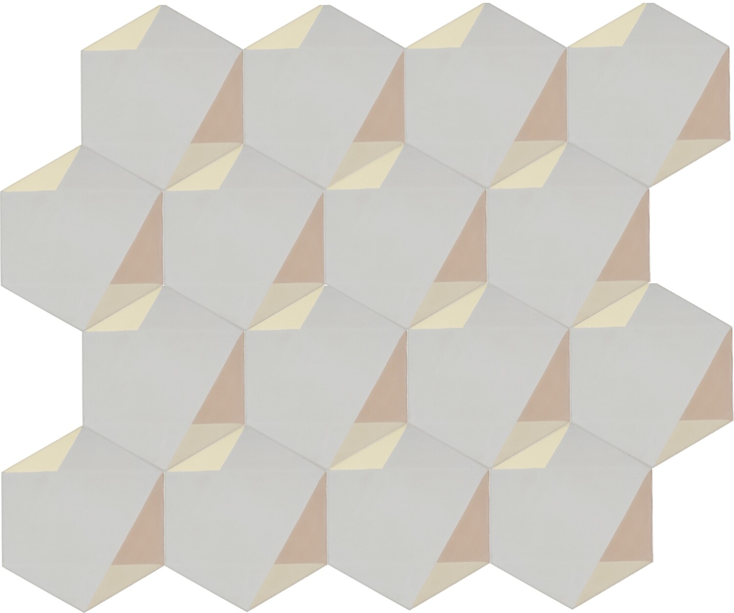 Zementfliese WHITE D