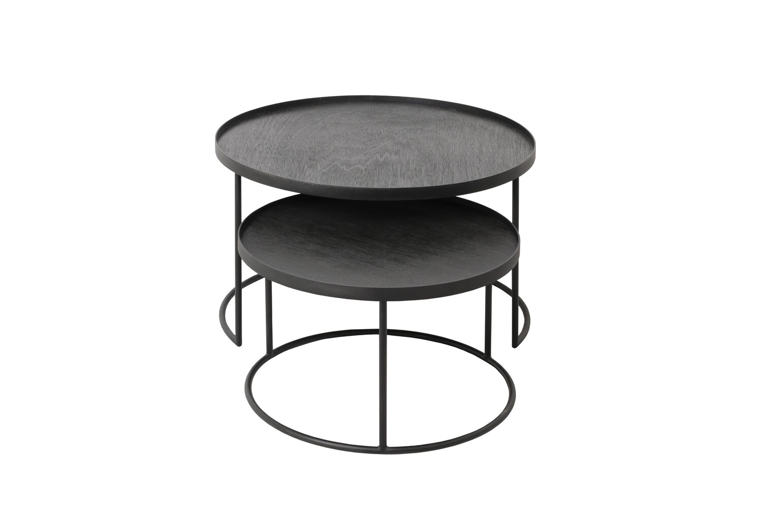 Ethnicraft - Couchtisch Set - rund, S/L, Höhe 31cm und 38cm