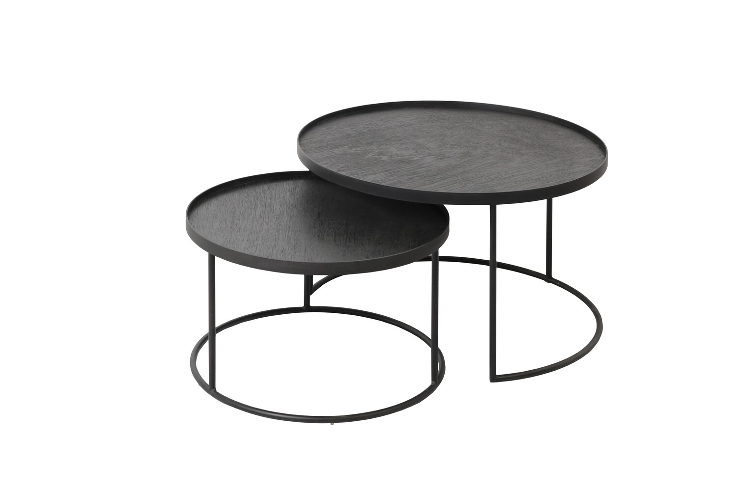 Ethnicraft - Couchtisch Set - rund, S/L, Höhe 31cm und 38cm